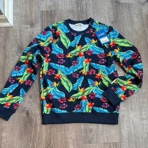 Chubbies Lounge Crewneck Sweatshirt Floral Print Mens Size small Colorful